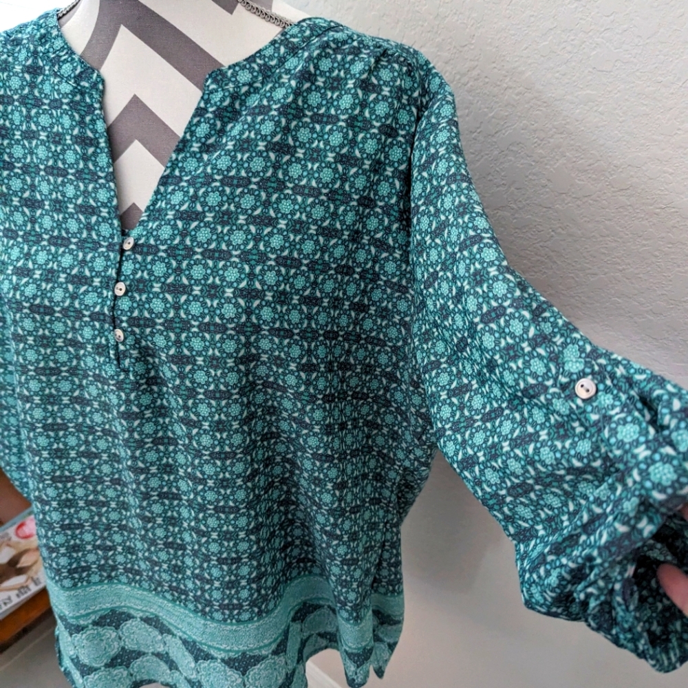 Kim Rogers Abstract Print Tunic Blouse